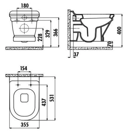 Унитаз CREAVIT ANTIK AN321 AN320-11CB00E-0000 (сиденье отдельно)