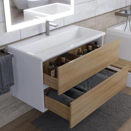 Раковина для ванной Uperwood Barsa 90 см, белая глянцевая
