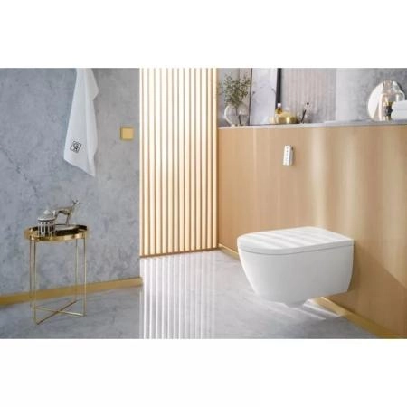 Villeroy&Boch Viclean Унитаз-биде 38.5х59.5х36см., подвесной, в комплекте с сиденьем, покрытие CeramicPlus, цвет: альпийский белый