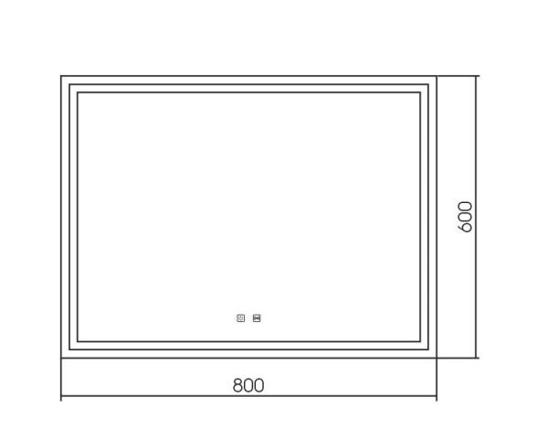 Зеркало Silver Mirrors Ливия-Р 800х600 сенсорный выключатель, датчик присутствия
