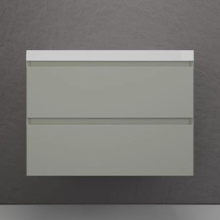 Тумба подвесная Style Line Манхэттен 80 ЭМАЛЬ под ASTI 80 2 ящика PLUS олива