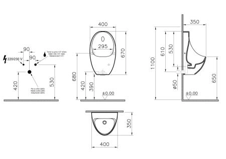 Писсуар VitrA Arkitekt Urinal