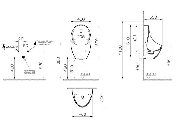 Писсуар VitrA Arkitekt Urinal