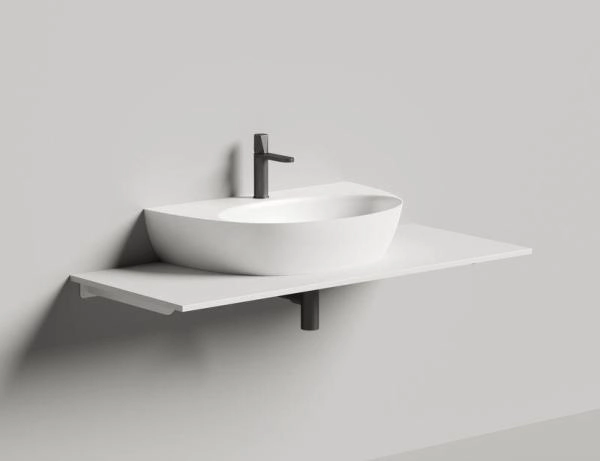 Раковина Salini ALDA WALL 03 S-Stone матовая 71x45 140323M накладная без отв.смесителя