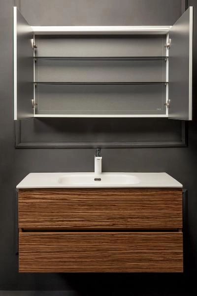 Зеркальный шкаф Boheme Vallessi 80 зебрано с подстветкой 547-Z