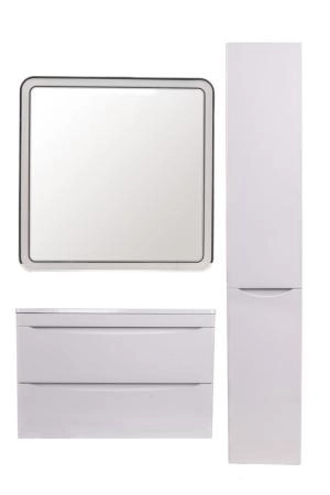 Тумба подвесная Style Line Бергамо мини 80 (2 ящ.) Люкс антискрейтч белый, PLUS