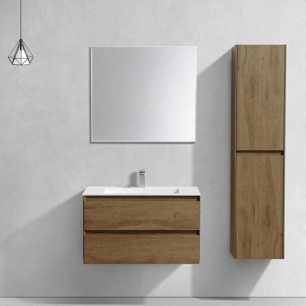 Тумба под раковину Vincea Luka 800 подвесная, 2 ящика soft-close, цвет T.Oak