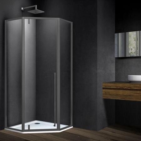 Душевой уголок Vincea Penta VSP-3P100CLGM, 1000*1000, вороненая сталь, стекло прозрачное