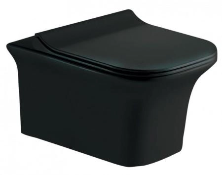 Унитаз подвесной ESBANO AZUL черный матовый безободковый подвесной 520x360x285