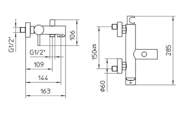 Смеситель для ванны с душем Bossini OKI Z005101.030, хром