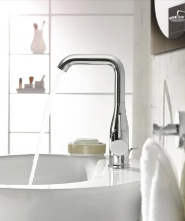 Смеситель Grohe Essence+ 32628001 для раковины с высоким изливом, сливной гарнитур