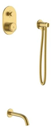 Смеситель встроенный + излив + держатель лейки + шланг Boheme TECH Matt Gold 154-MG