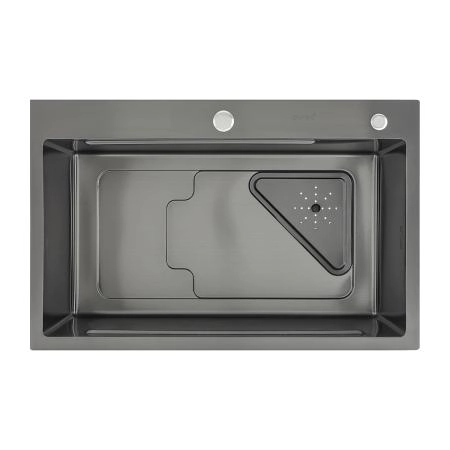 Кухонная мойка GAPPO GS7246-6 с коландером, оружейная сталь