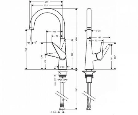 Смеситель для кухни Hansgrohe Talis S 72812000 хром
