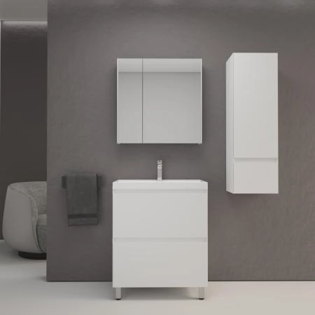 Тумба напольная Style Line Манхэттен 70 ЭМАЛЬ под ASTI 70 2 ящика PLUS белый матовый