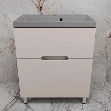 Тумба с раковиной Style Line Матис 70 ЛС-00002434 напольная под ASTI 70 (2 ящика) КРЕМ ЭМАЛЬ