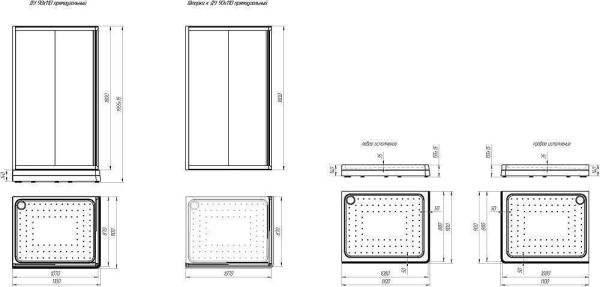 Поддон к душевому углу Дрим 90х110 (левое исполнение, прямоугольный поддон на раме-подставке с устройством слива)