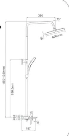 Душевая система Gappo G2403-6 чёрный/хром