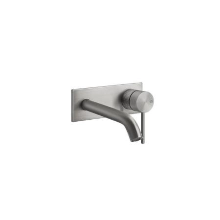 Gessi Intreccio Встраиваемый однорычажный смеситель с изливом, без донного клапана, внешняя часть, цвет: шлифованная сталь