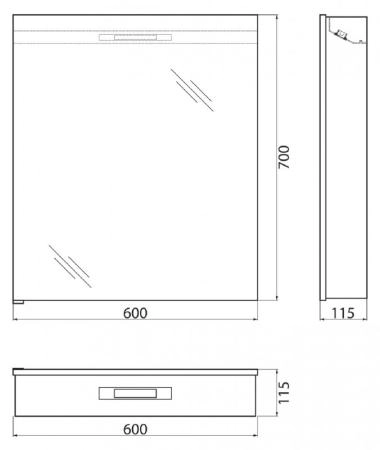 Зеркальный шкаф BelBagno SPC-1A-DL-BL-500 50 см