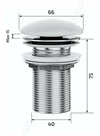 Донный клапан Gid без перелива Bzk100 74404K бронза 7x7x10