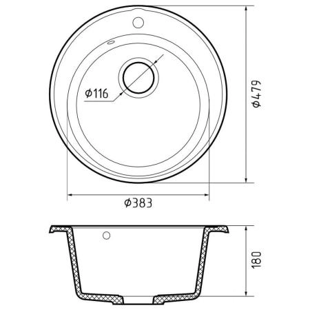 Кухонная мойка GranFest QUARZ 8, серый