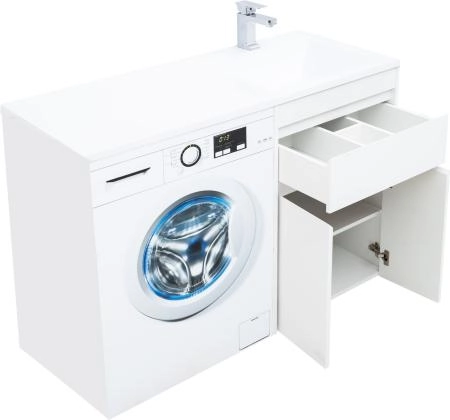 Тумба под раковину Aquanet Токио 58 белый (напольная, 1 ящик, 2 дверцы)