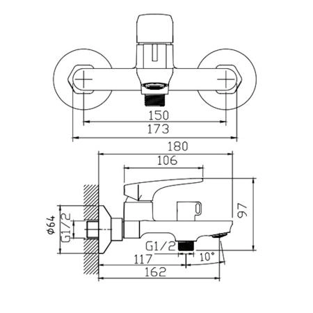 Смеситель KNOTLOR KN-82, хром