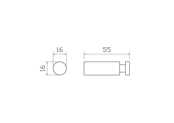 Крючок для ванной WONZON & WOGHAND EASY, Черный матовый (WW-8105-2-MB)