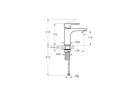Смеситель VitrA Root Round  A4270634EXP однорычажный брашированный никель латунь