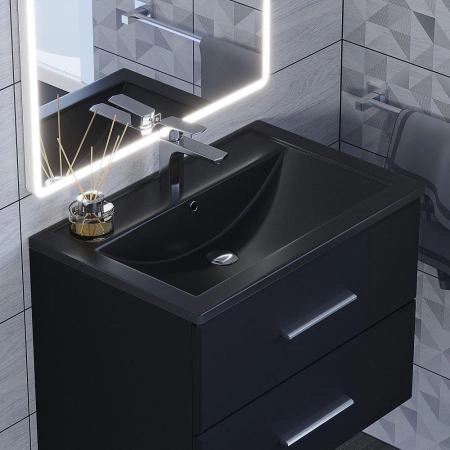 Раковина кварцевая Uperwood Foster Quartz 70 см, черная матовая, космос