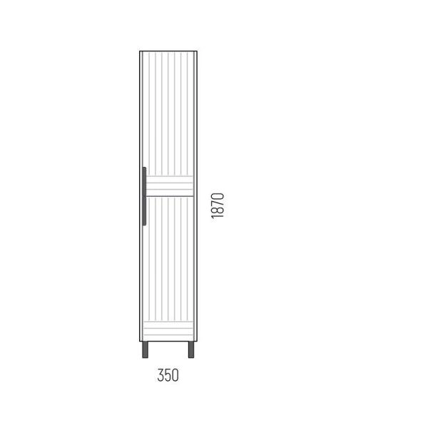 Шкаф-пенал Corozo Терра 35 универсальный, Люкс матовый графит