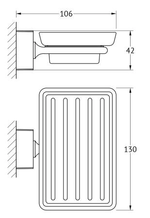 Мыльница FBS Esperado ESP 010 матовый хрусталь, хром