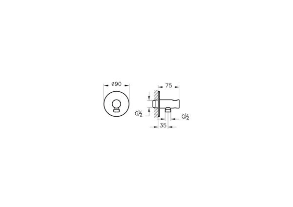 Выход на ручной душ VitrA Origin A4262534 брашированный никель латунь