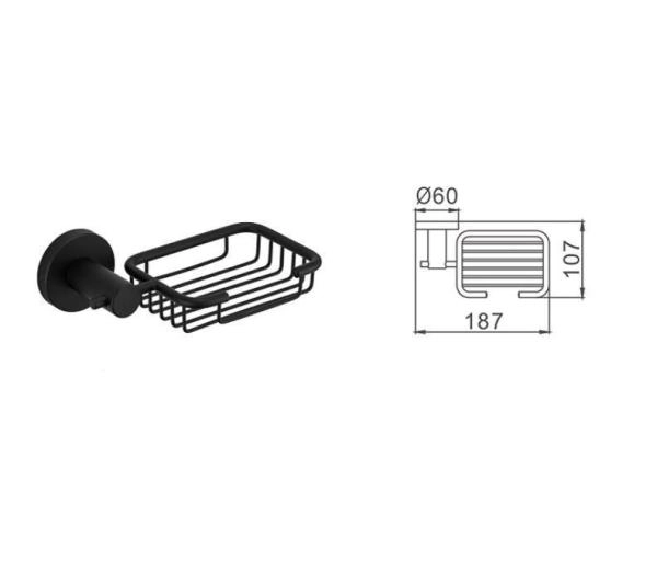 Мыльница решетка Frap F30202-1 черный матовый