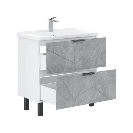 Тумба для ванной Volna Twing 80.2Y бетон напольная (Миранда) раковина отдельно