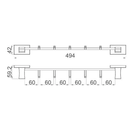 Планка с крючками GAPPO G0716-50,