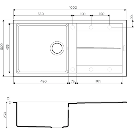 Кухонная мойка Omoikiri Sumi 100-BE 4993655, 1000*500 Ваниль