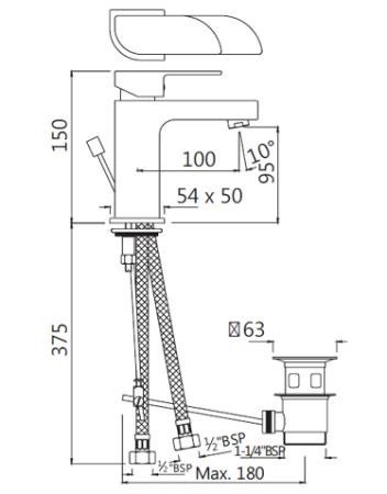 Смеситель для раковины Jaquar Alive ALI-CHR-85051B хром