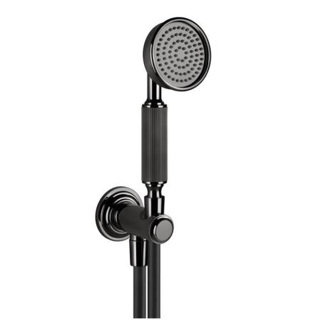 Gessi Venti20 Комплект для душа с ручным душем, шлангом 150см., держателем с подводом воды, цвет: Black Metal PVD