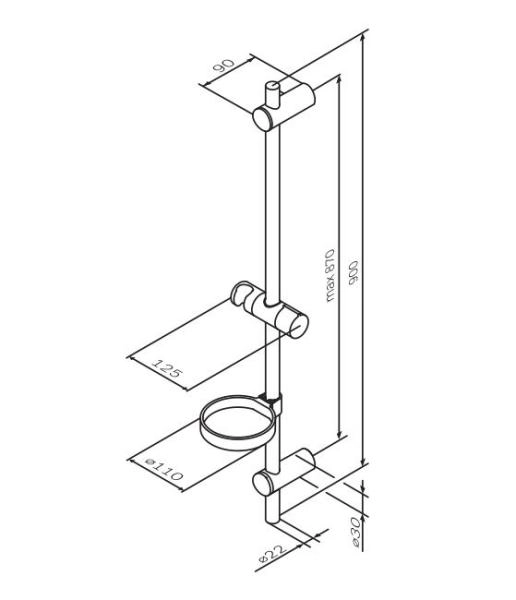 Штанга для душа AM.PM Spirit F0370064 хром