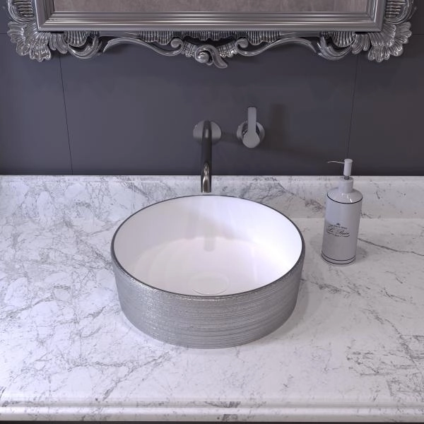 Раковина Grossman GR-5020SW (355*355*115) бело-серебряная