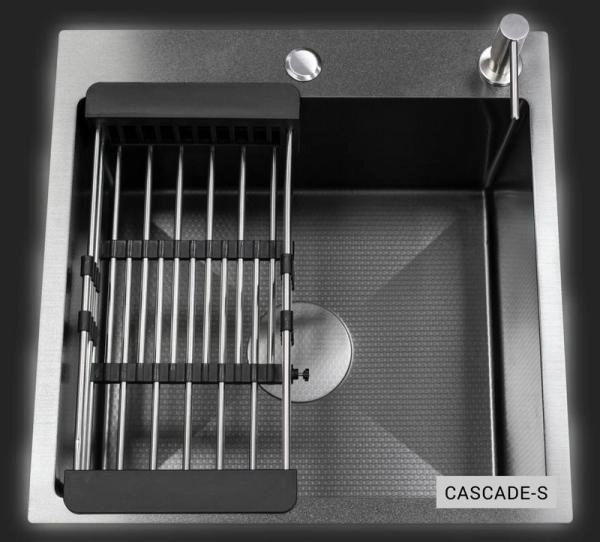 Мойка кухонная Esbano CASCADE-S 500х500х230 оружейная сталь PVD покрытие