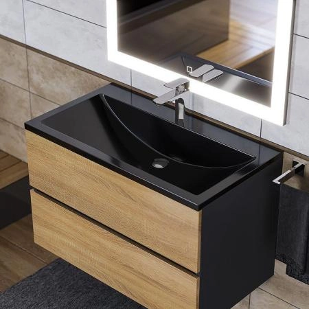 Раковина Uperwood Self 80 см, черная глянцевая