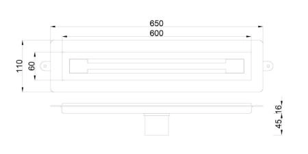 Душевой лоток Boheme B&T INFINITY 60см, нерж.сталь BRUSHED BRONZE 981-60-BRB