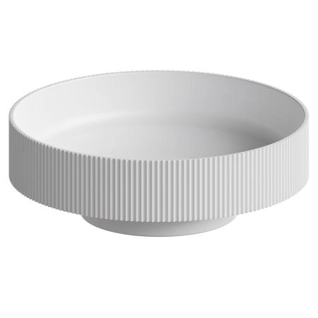 Раковина накладная Boheme рифленая SOLE Corian 400*130 Matte white 801-R-MW