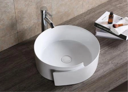Раковина Cerutti SPA CR0066 накладная, белая, с завитком 440х460х150
