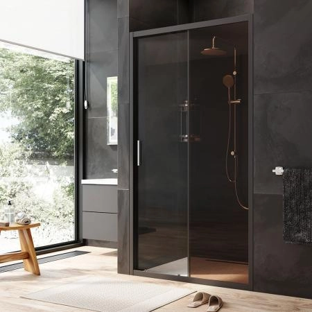 Дверь душевая в нишу AM.PM Gem W90G-110-1-195BBr прозрачное, бронзовое; профиль черный