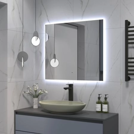Зеркало Континент Trezhe Led 800х700 с бесконтактным сенсором, холодная подсветка ЗЛП534
