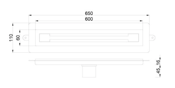 Душевой лоток Boheme B&T INFINITY 60см, нерж.сталь COPPER BRUSHED 981-60-CB